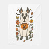 Halloween Great Dane Flowers Fleece Deken (Voorkant)