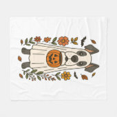 Halloween Great Dane Flowers Fleece Deken (Voorkant (Horizontaal))