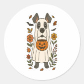 Halloween Great Dane Flowers Ronde Sticker (Voorkant)