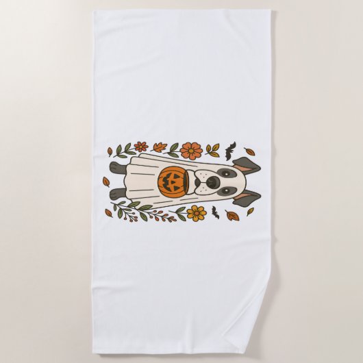 Halloween Great Dane Flowers Strandlaken (Voorkant)