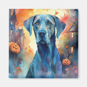 Halloween Great Dane met pompoenen eng Magneet (Voorkant)
