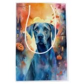 Halloween Great Dane met pompoenen eng Medium Cadeauzakje (Voorkant)