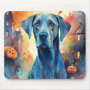 Halloween Great Dane met pompoenen eng Muismat
