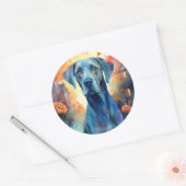 Halloween Great Dane met pompoenen eng Ronde Sticker (Envelop)