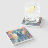 Halloween Great Dane met pompoenen eng Stenen Onderzetter (Zijkant)