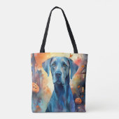 Halloween Great Dane met pompoenen eng Tote Bag (Achterkant)