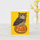 Halloween Great Horned Uil Kaart (Gele Bloem)