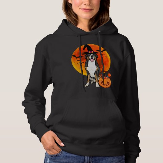 Halloween Greater Swiss Mountain Dog Jack O Lanter Hoodie (Voorkant)