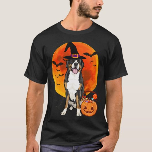 Halloween Greater Swiss Mountain Dog Jack O Lanter T-shirt (Voorkant)