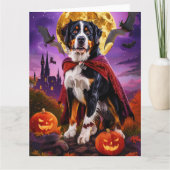 Halloween Greater Swiss Mountain Vampier Pompoenen Kaart (Voorkant)