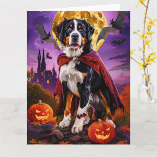 Halloween Greater Swiss Mountain Vampire Pumpkins Kaart