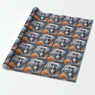 Halloween Greater Swiss with Pumpkins Scary Cadeaupapier