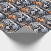 Halloween Greater Swiss with Pumpkins Scary Cadeaupapier (Hoek)