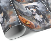 Halloween Greater Swiss with Pumpkins Scary Cadeaupapier (Rol Hoek)