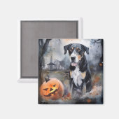 Halloween Greater Swiss with Pumpkins Scary Magneet (Voorkant / Achterkant)