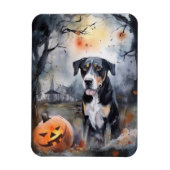 Halloween Greater Swiss with Pumpkins Scary Magneet (Verticaal)
