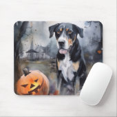 Halloween Greater Swiss with Pumpkins Scary Muismat (Met muis)