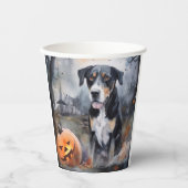 Halloween Greater Swiss with Pumpkins Scary Papieren Bekers (Voorkant)