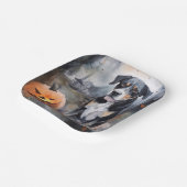 Halloween Greater Swiss with Pumpkins Scary Papieren Bordje (Gebogen)