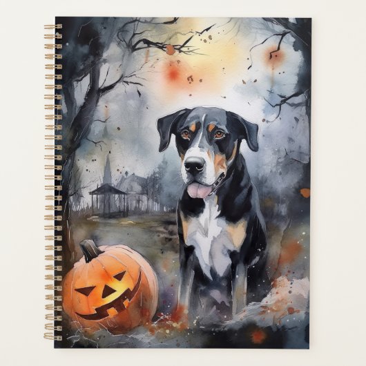 Halloween Greater Swiss with Pumpkins Scary Planner (Voorkant)