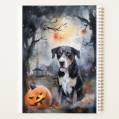 Halloween Greater Swiss with Pumpkins Scary Planner (Achterkant)