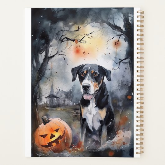 Halloween Greater Swiss with Pumpkins Scary Planner (Achterkant)