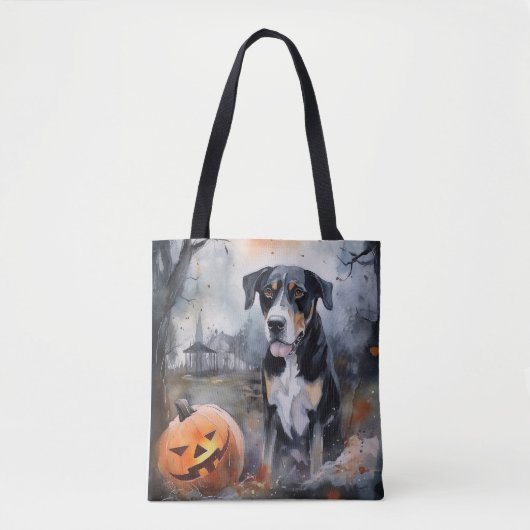 Halloween Greater Swiss with Pumpkins Scary Tote Bag (Voorkant)
