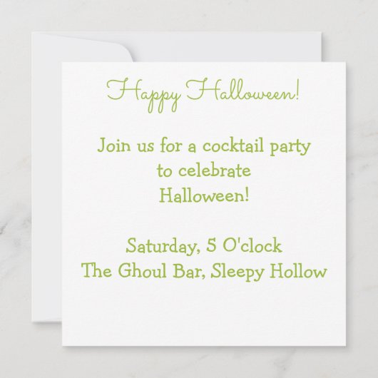 Halloween green alien kaart (Achterkant)