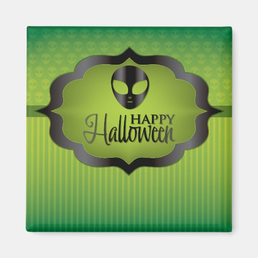 Halloween green alien magneet (Voorkant)