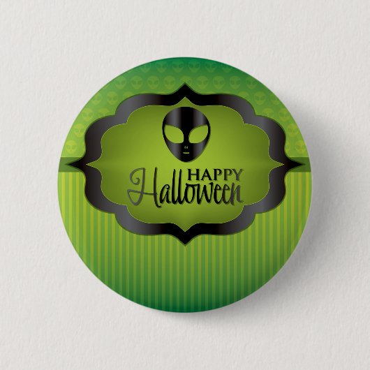 Halloween green alien ronde button 5,7 cm (Voorkant)