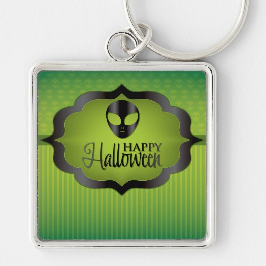 Halloween green alien sleutelhanger (Voorkant)