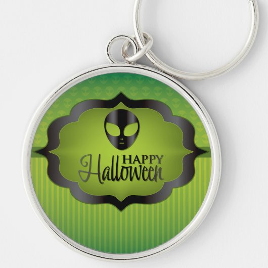 Halloween green alien sleutelhanger (Voorkant)