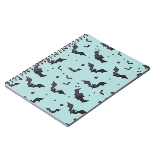 Halloween Green Bat Pattern Notitieboek (Linkerzijde)