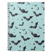 Halloween Green Bat Pattern Notitieboek (Voorkant)