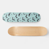 Halloween Green Bat Pattern Persoonlijk Skateboard (Horizontaal)