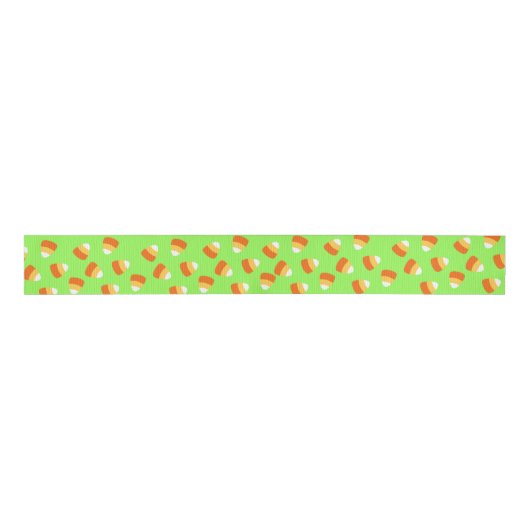 Halloween Green Candy Corn Ribbon Grosgrain Lint (Voorkant)