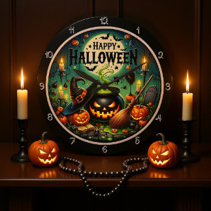 Halloween Green Cauldron Grote Klok