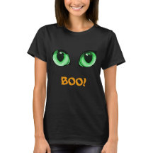 Halloween Green Eyes & BOO! Funny T-Shirt