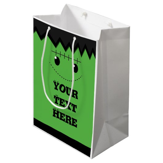 Halloween Green Frankenstein Schattigee gepersonal Medium Cadeauzakje (Voorkant Gekanteld)