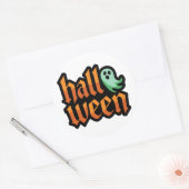 Halloween Green Ghost Sticker (Envelop)