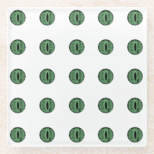 Halloween Green Polka Dot Eyes Glazen Onderzetter