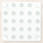 Halloween Green Polka Dot Eyes Glazen Onderzetter (Achterkant)