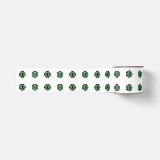 Halloween Green Polka Dot Eyes Grosgrain Lint (Voorkant)
