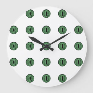 Halloween Green Polka Dot Eyes Grote Klok