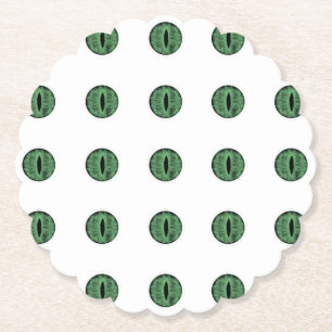 Halloween Green Polka Dot Eyes Kartonnen Onderzetters