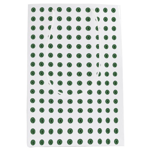 Halloween Green Polka Dot Eyes Medium Cadeauzakje (Voorkant)
