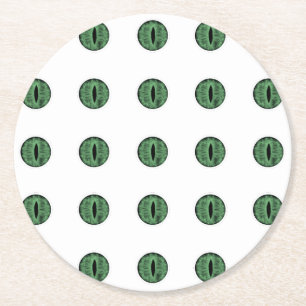 Halloween Green Polka Dot Eyes Ronde Kartonnen Onderzetter