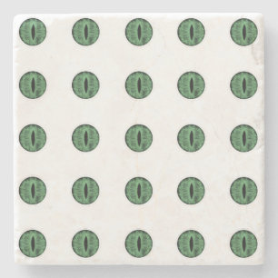 Halloween Green Polka Dot Eyes Stenen Onderzetter
