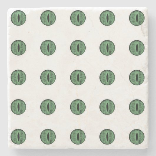 Halloween Green Polka Dot Eyes Stenen Onderzetter (Voorkant)