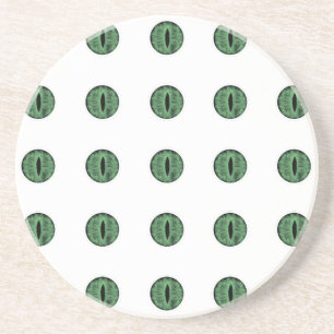 Halloween Green Polka Dot Eyes Zandsteen Onderzetter